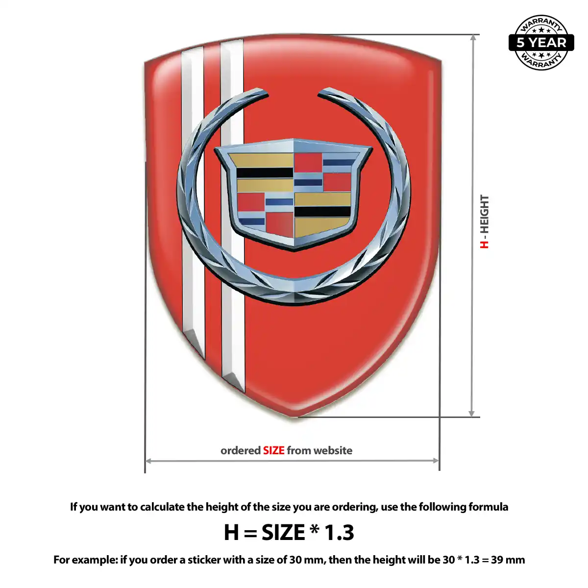 Cadillac Gel Emblem Sticker Cabin Style