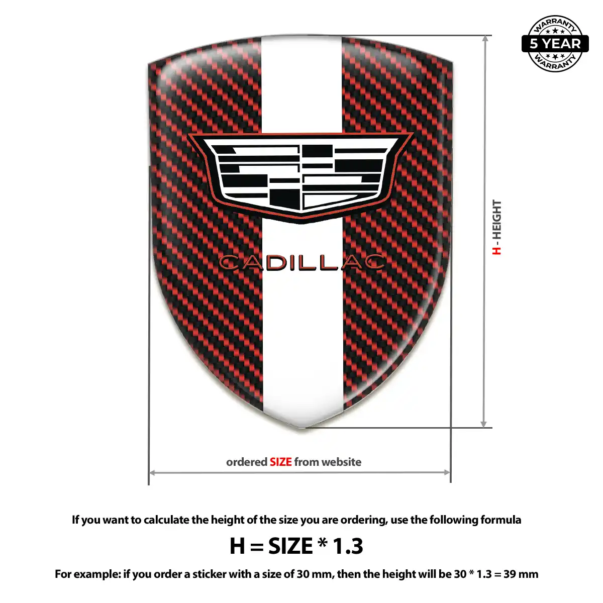 Cadillac Gel Emblem Sticker Elite Edition