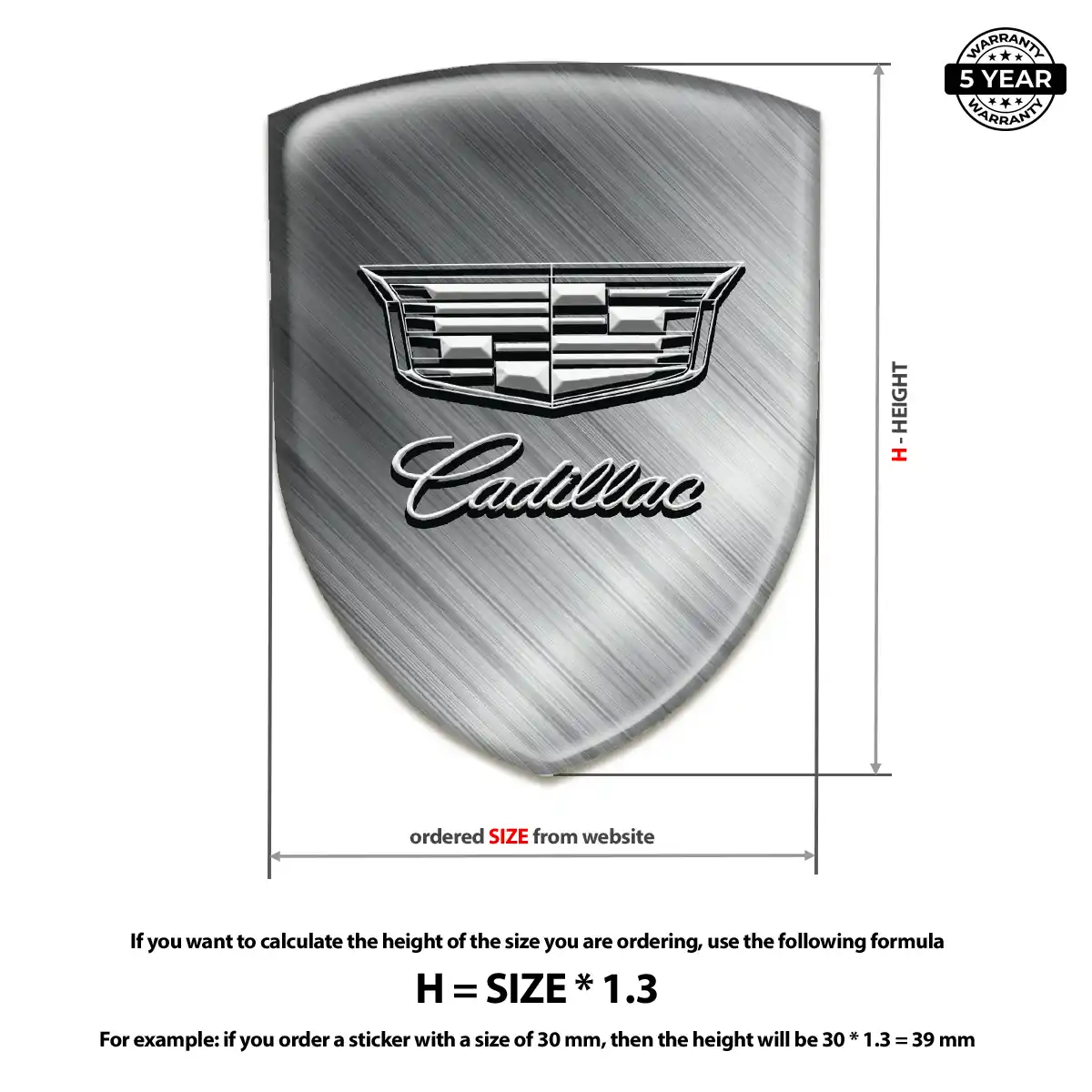 Cadillac Gel Emblem Sticker Interior Elegance