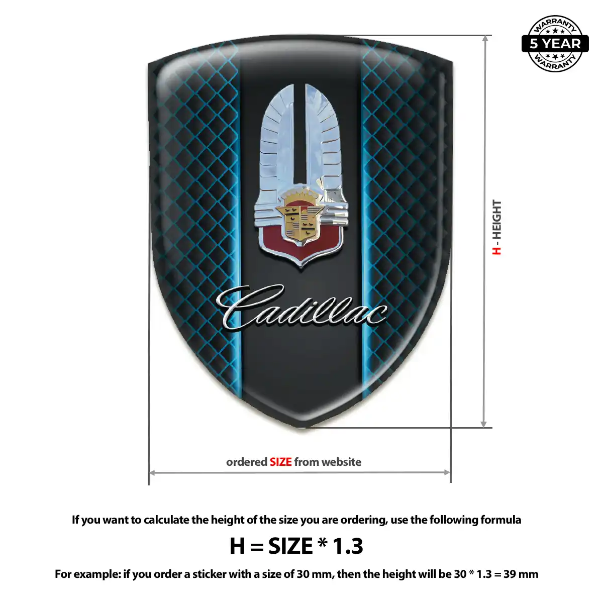 Cadillac Gel Emblem Sticker Interior Luxe