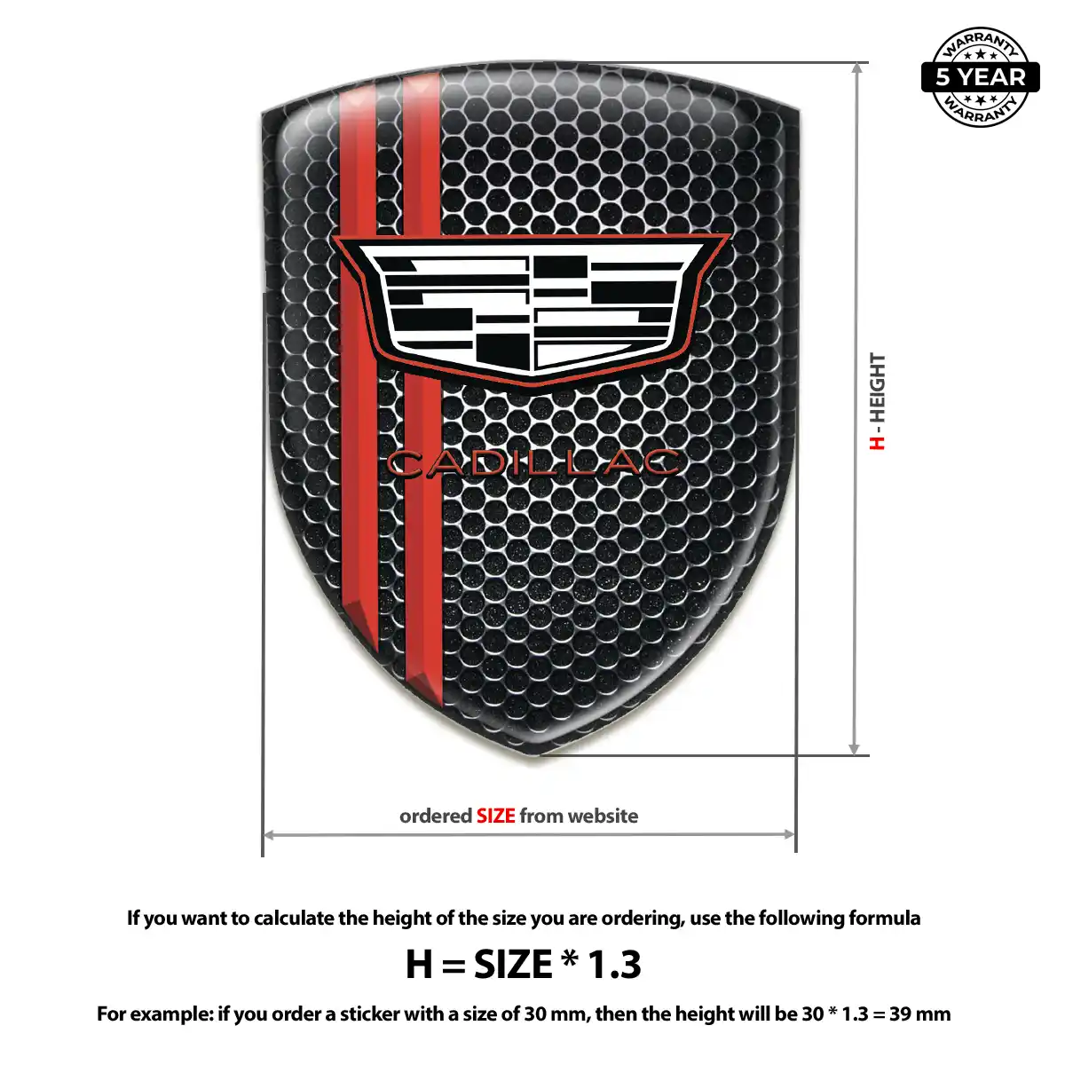 Cadillac Gel Emblem Sticker Opulent Line