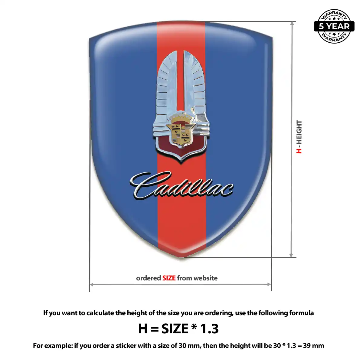 Cadillac Gel Emblem Sticker Outer Style