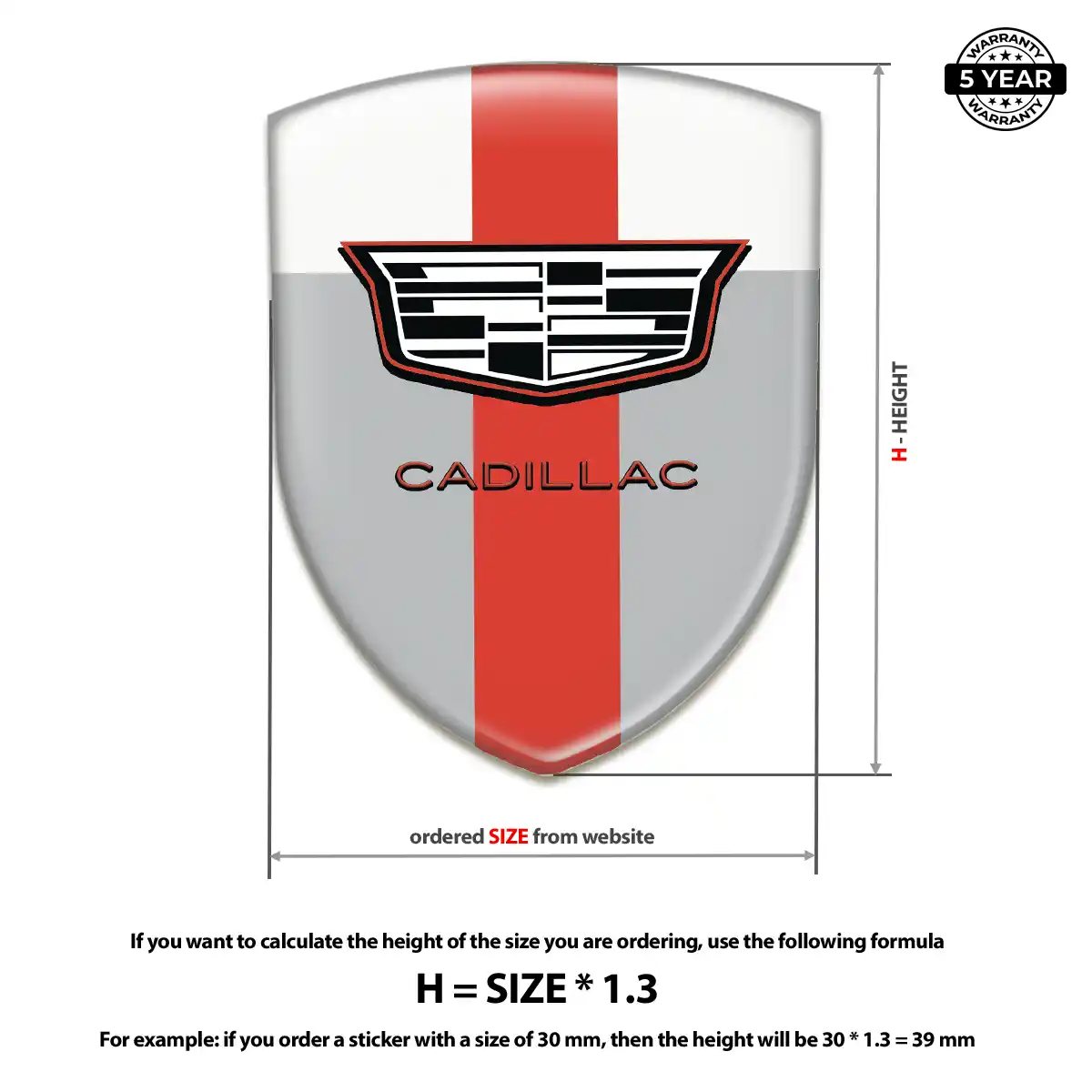 Cadillac Gel Emblem Sticker Signature Edition