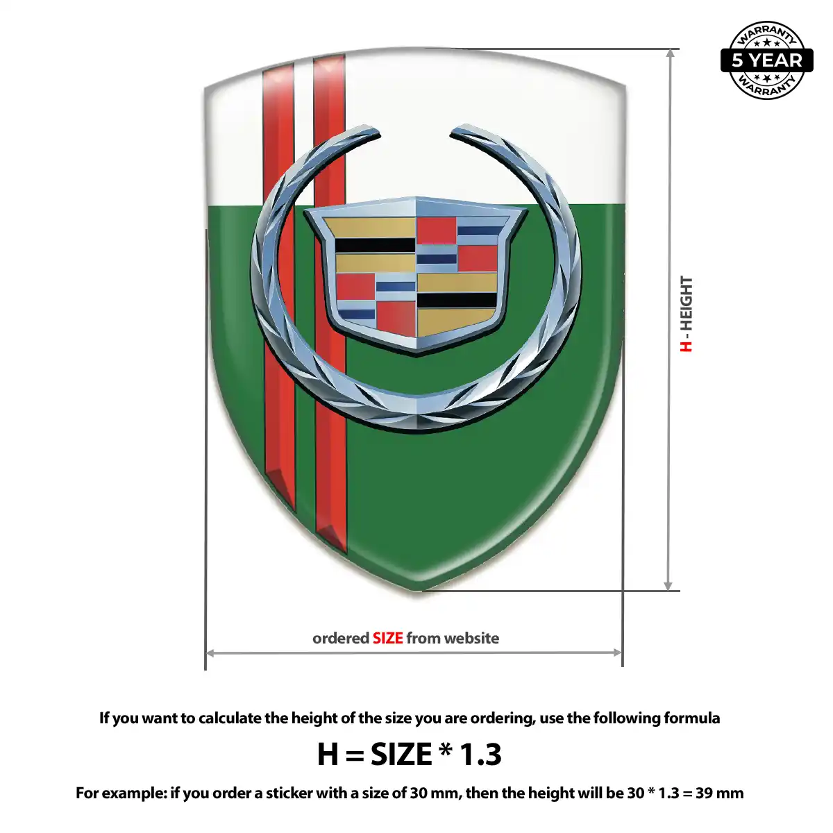 Cadillac Gel Emblem Sticker Sleek Style