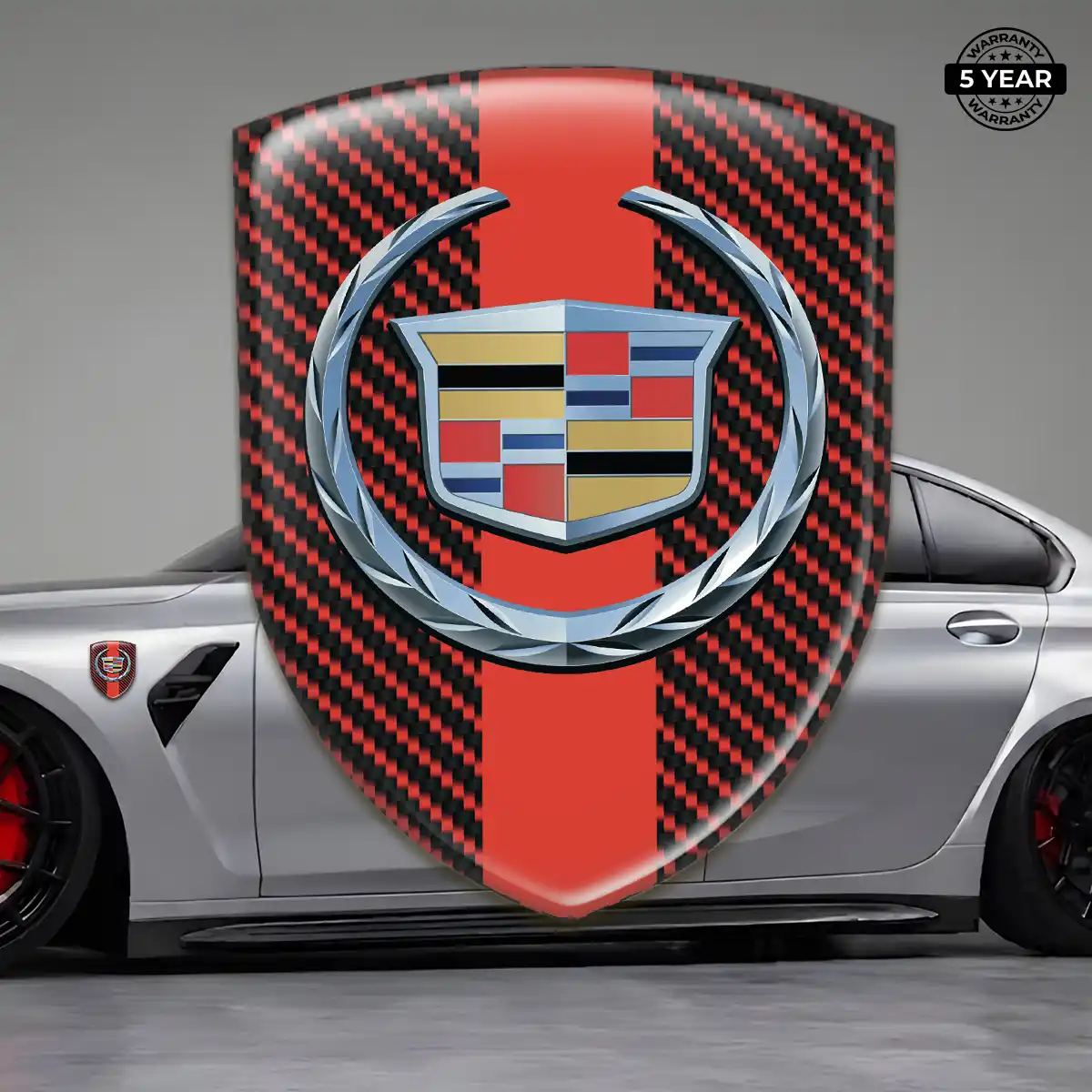 Cadillac Gel Emblem Sticker Sport Tuning