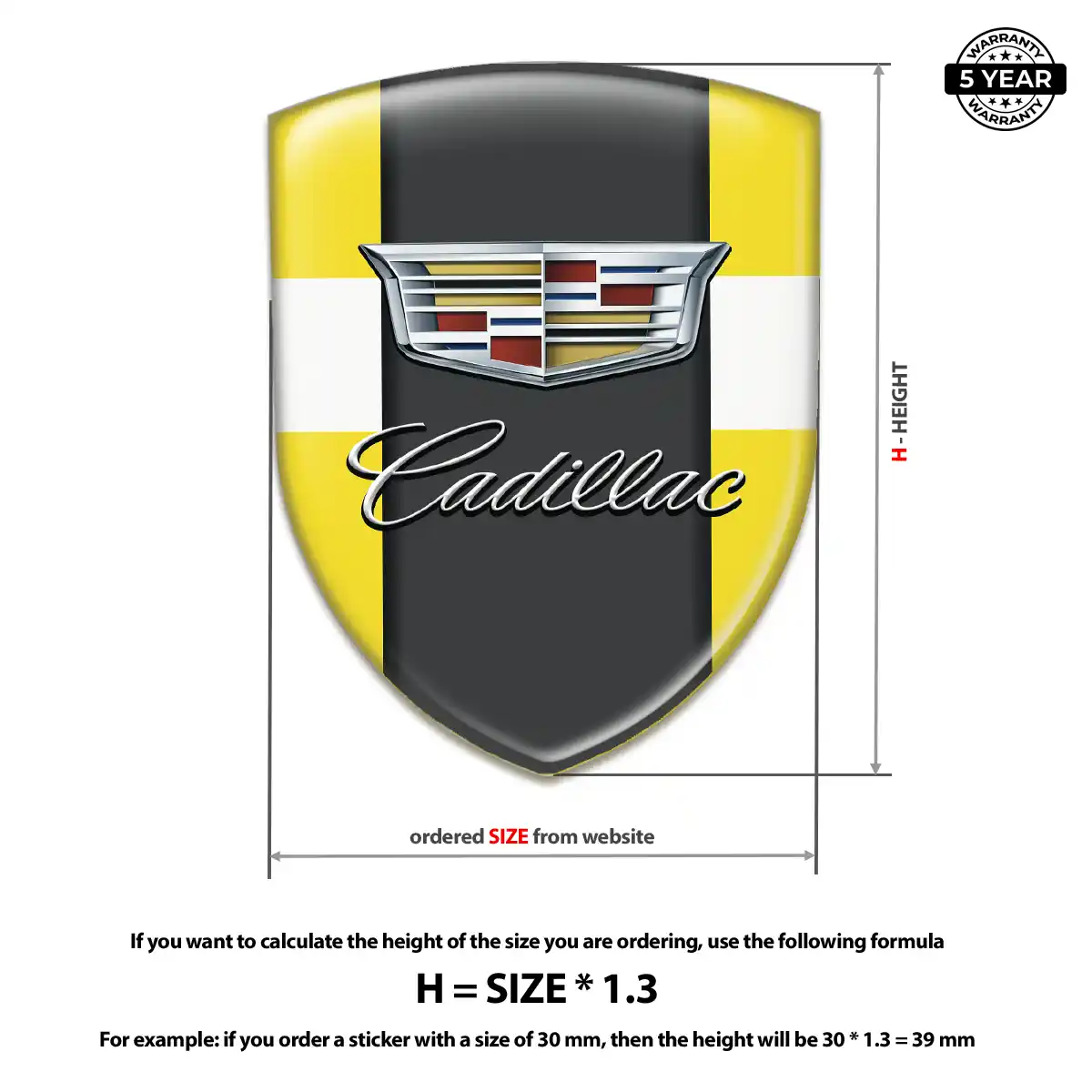 Cadillac Gel Emblem Sticker Street Tuning