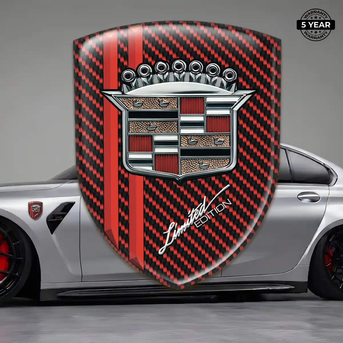 Cadillac Gel Emblem Sticker Vortex Series