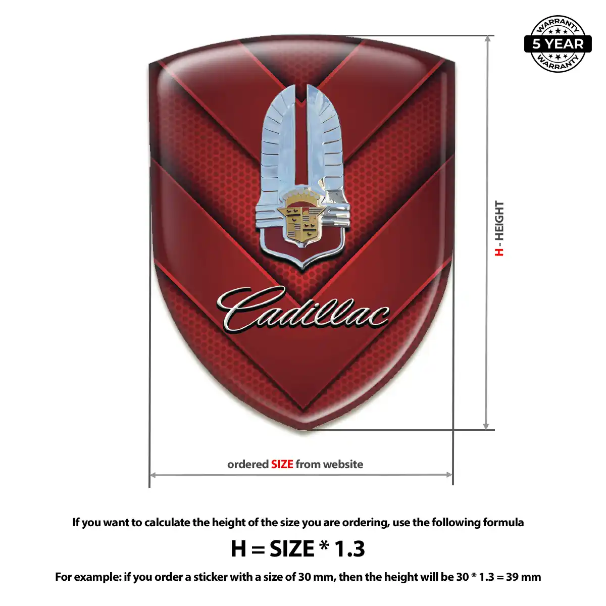 Cadillac Logo Badge Branded Line