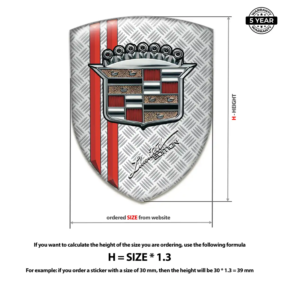 Cadillac Logo Badge Premium Dome