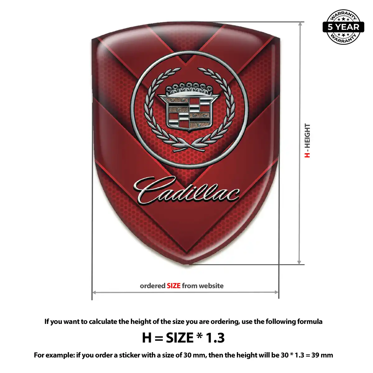 Cadillac Logo Badge Resin Luxe
