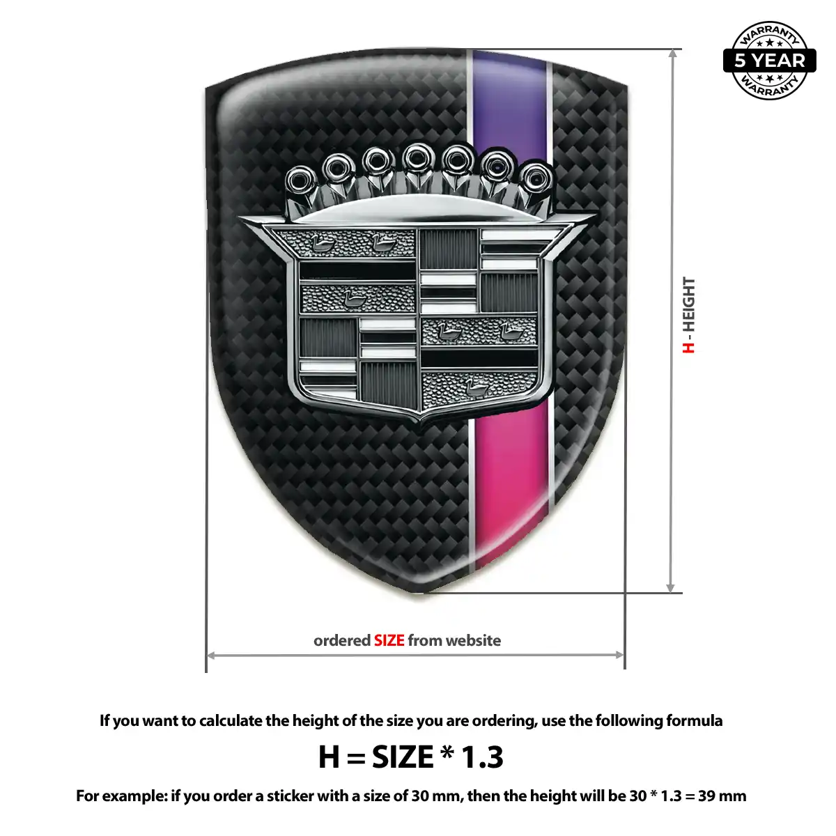 Cadillac Logo Badge Vortex Elite