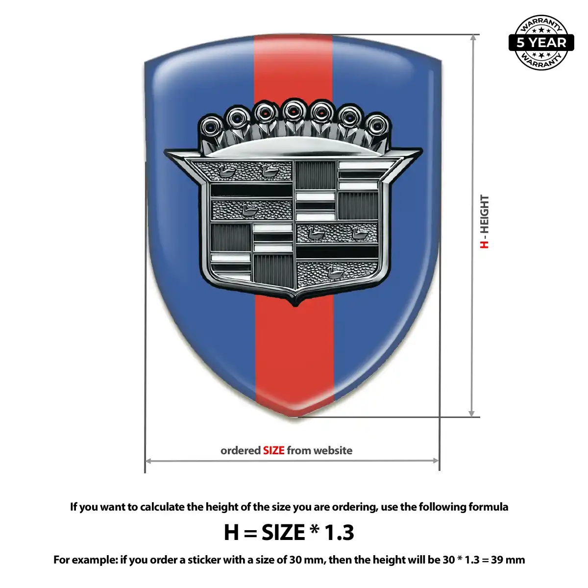 Cadillac Logo Badge Vortex Series