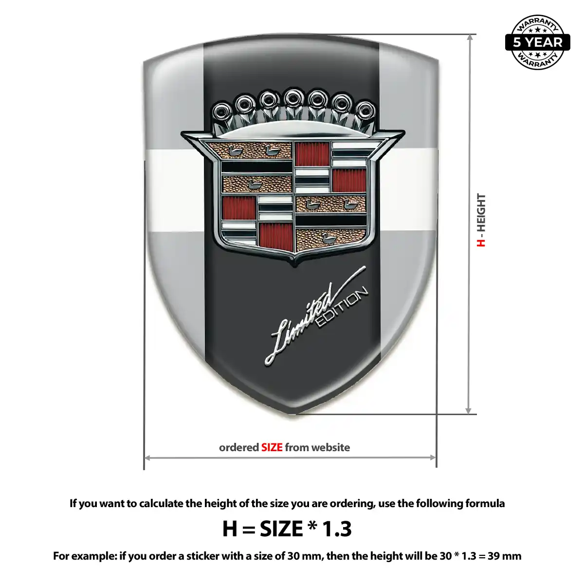 Cadillac Logo Emblem Branded Line