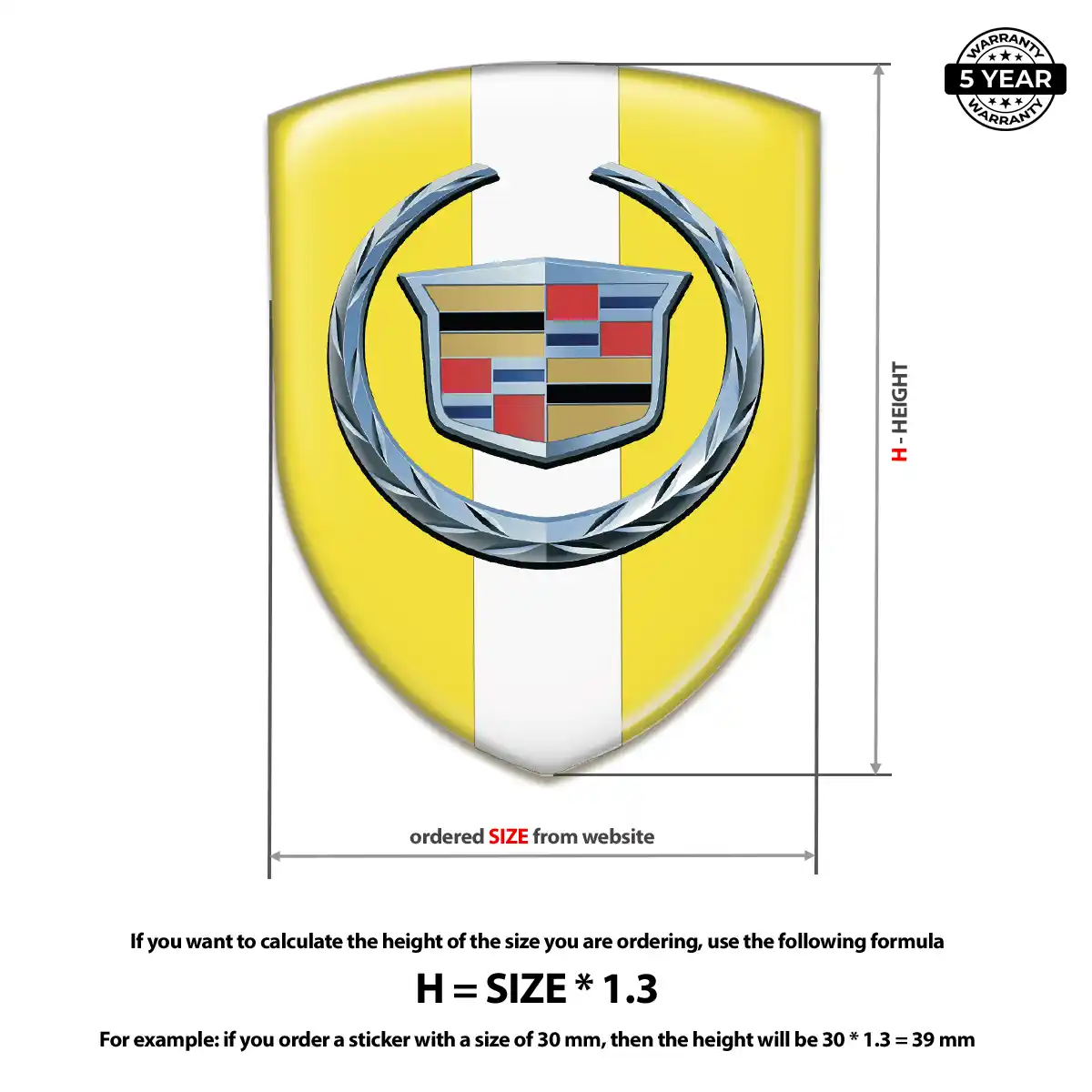 Cadillac Logo Sticker Branded Line