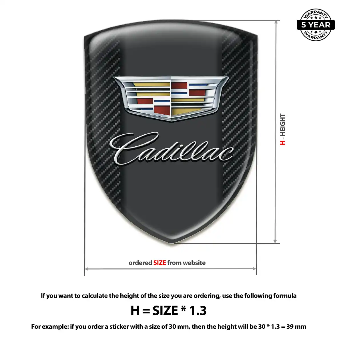 Cadillac Logo Sticker Interior Elegance