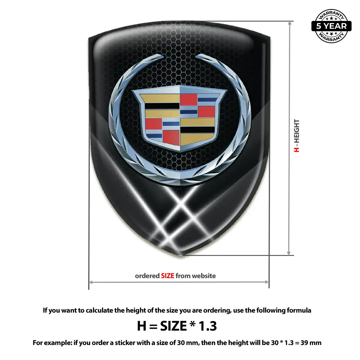 Cadillac Logo Sticker Interior Luxe