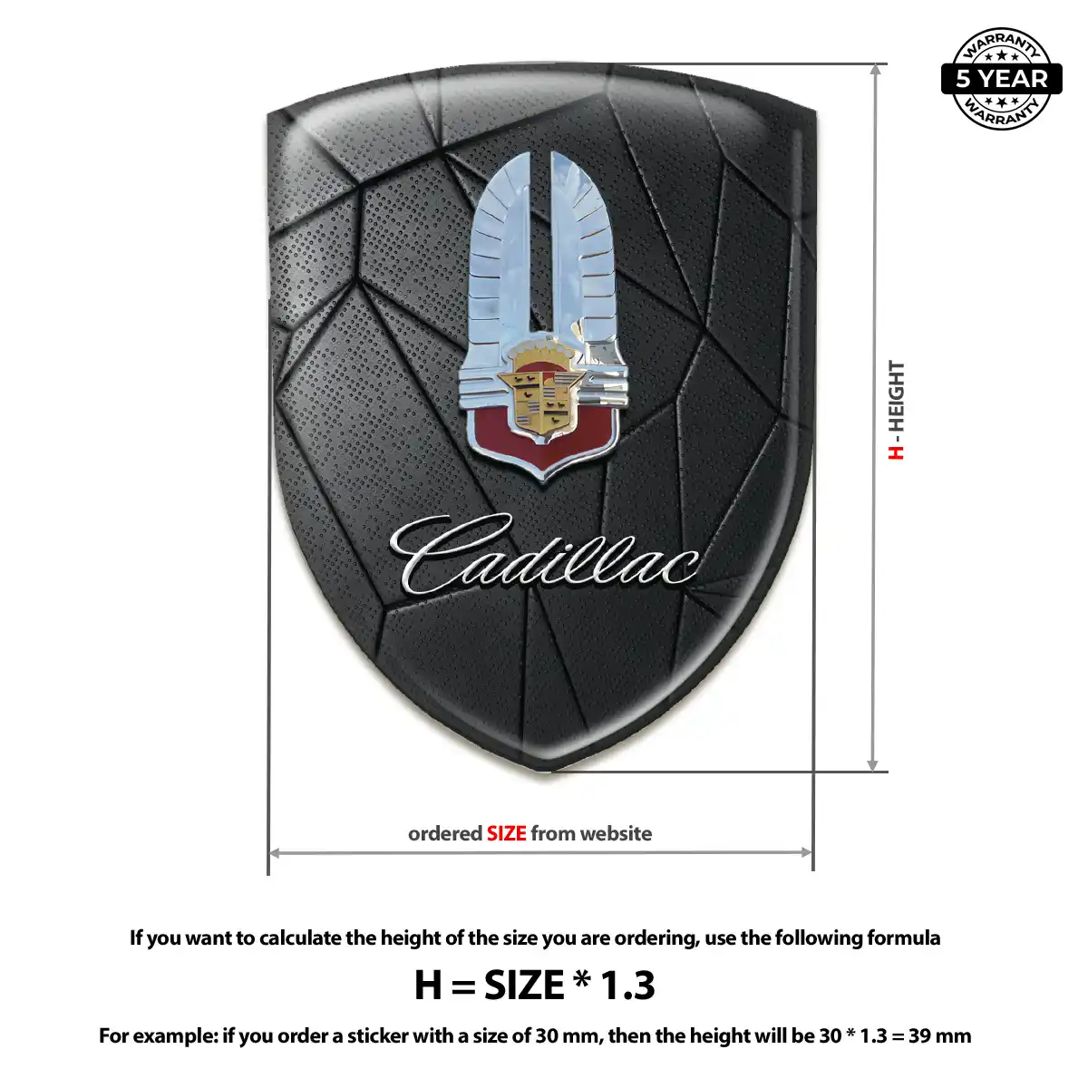 Cadillac Logo Sticker Marked Edition