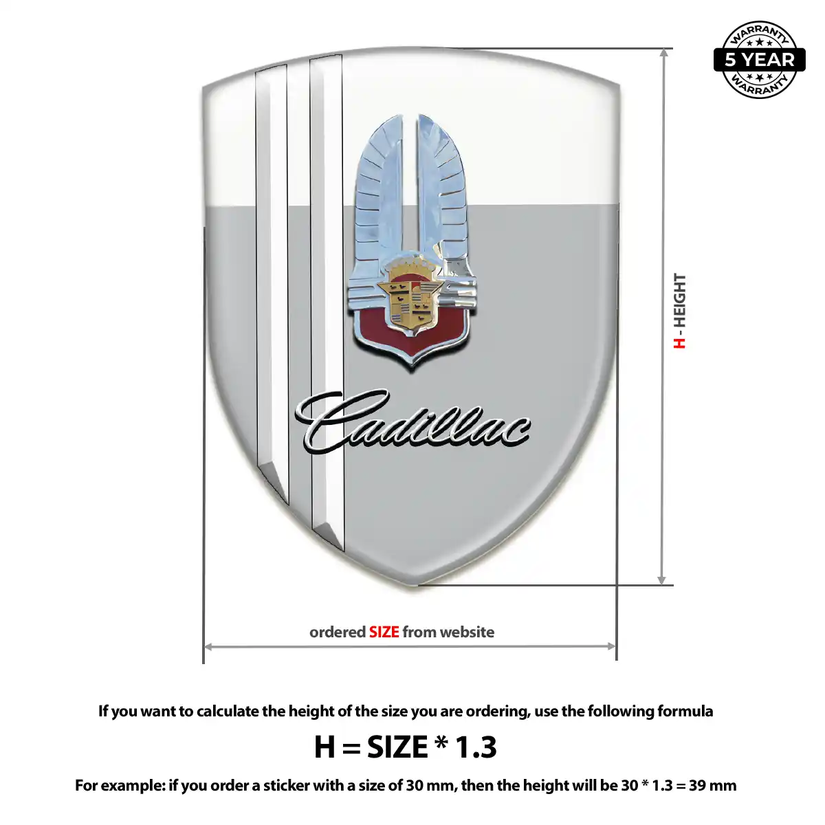 Cadillac Logo Sticker Outer Style