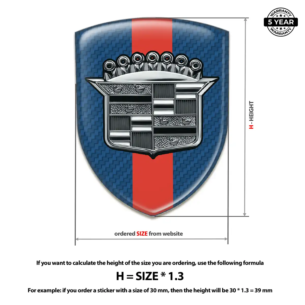 Cadillac Logo Sticker Prime Quality