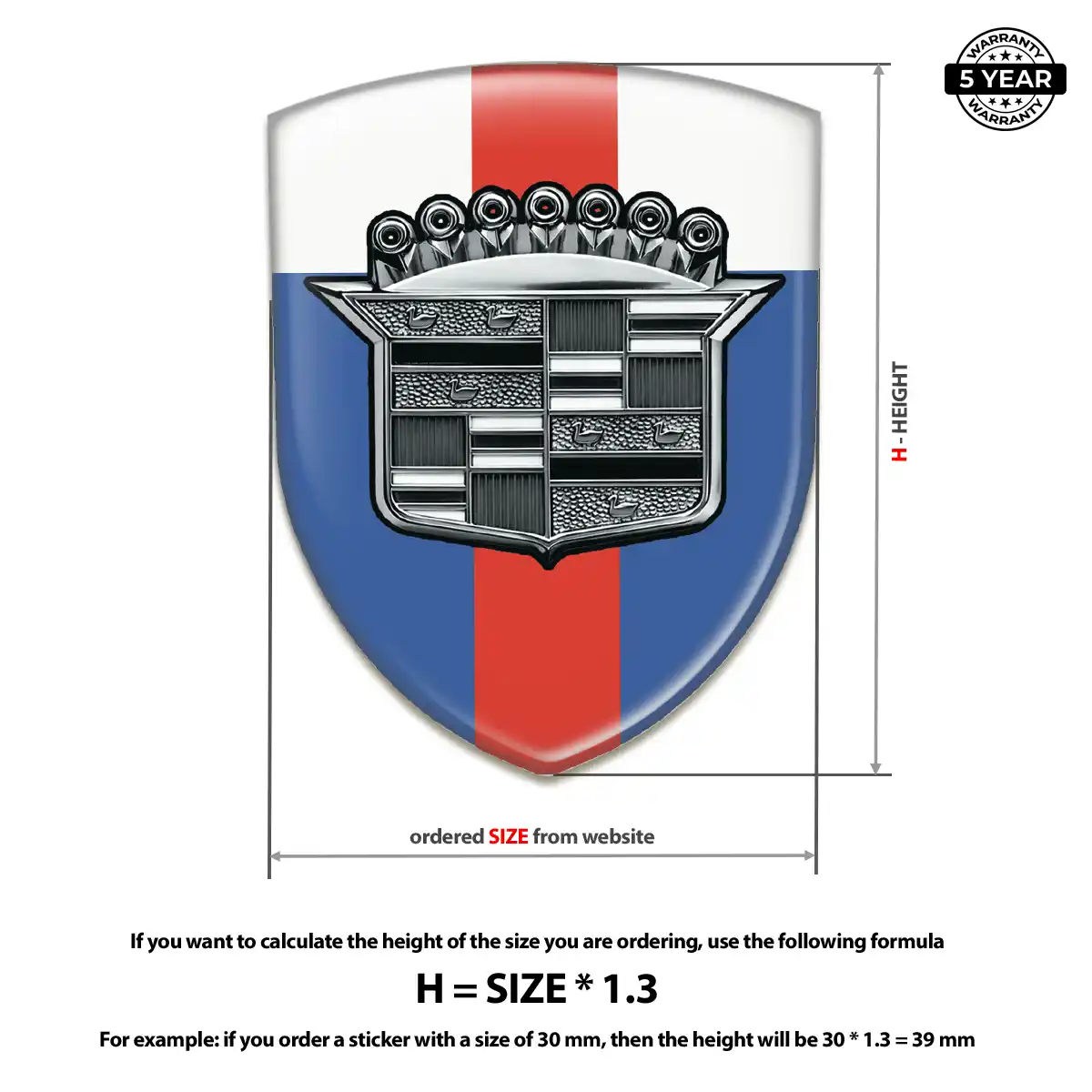 Cadillac Logo Sticker Refined Design