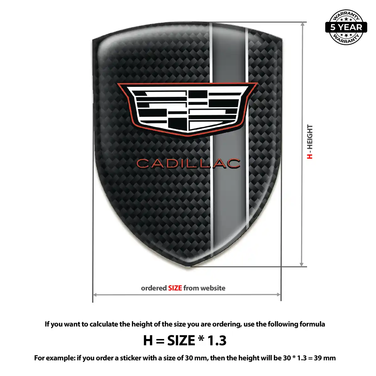 Cadillac Logo Sticker Resin Elite