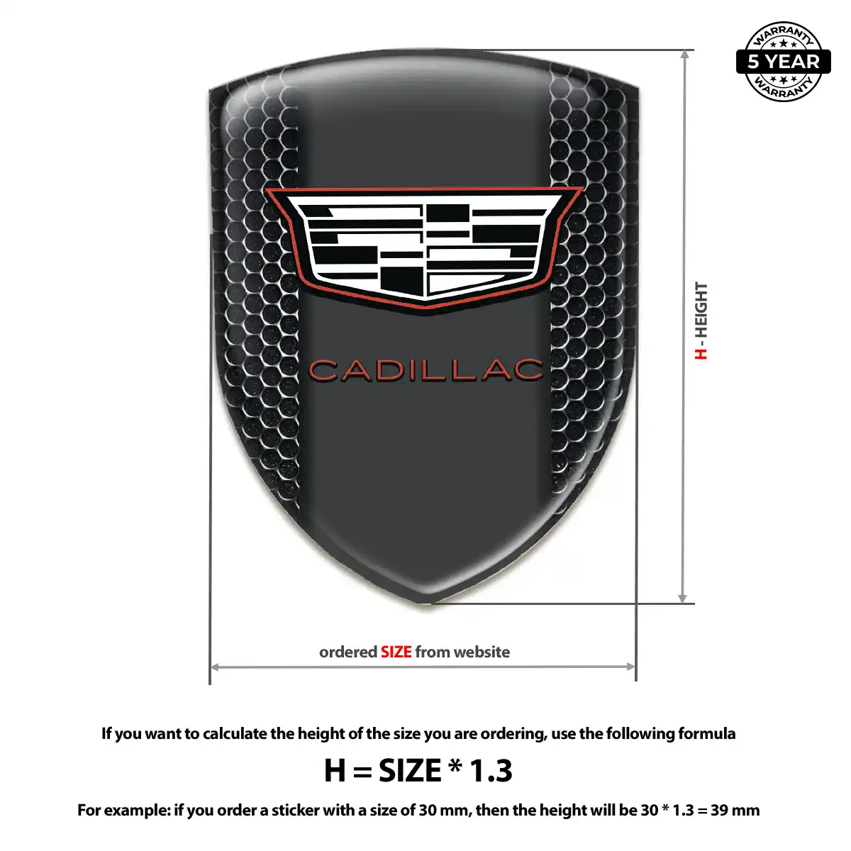 Cadillac Logo Sticker Signature Grade
