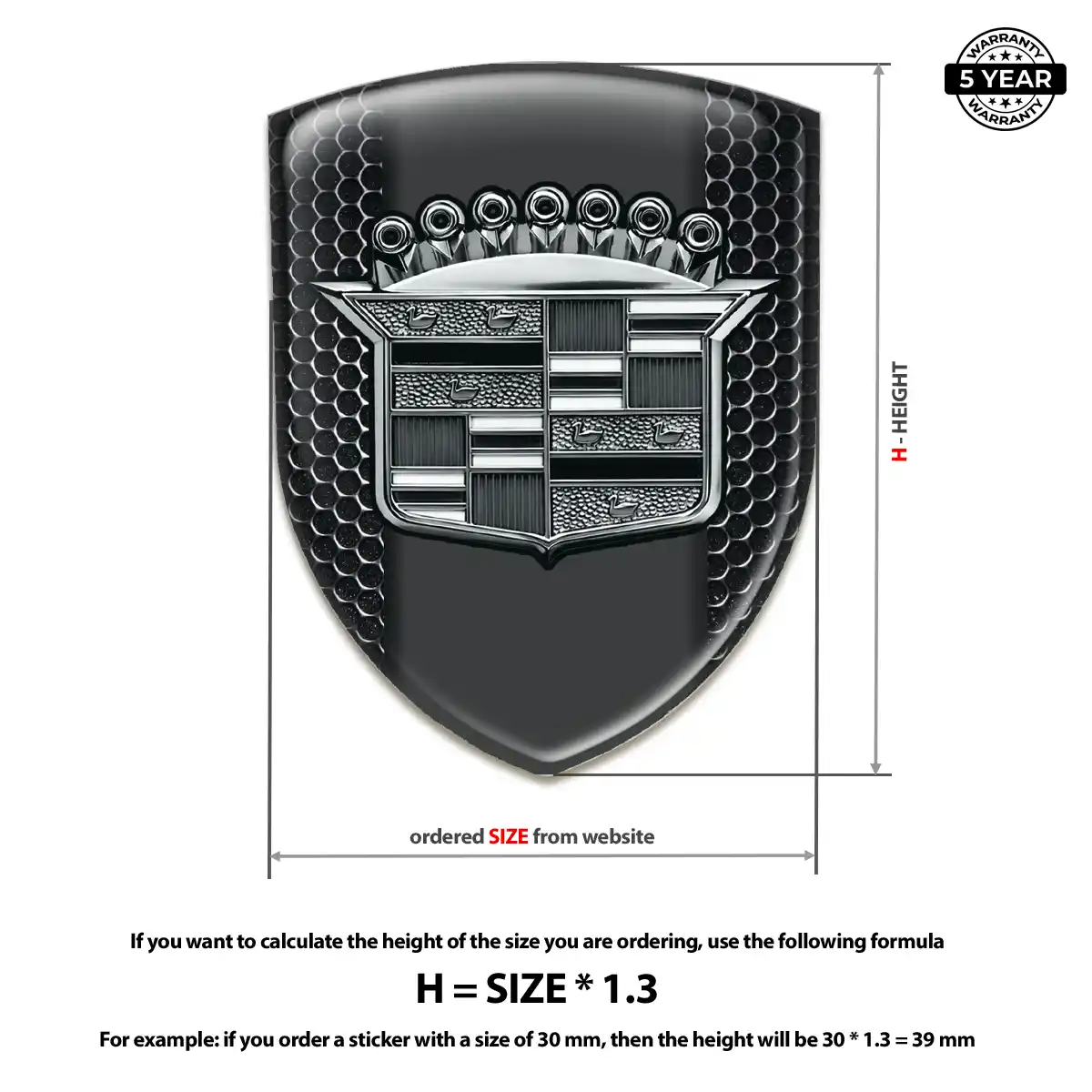 Cadillac Logo Sticker Vortex Elite
