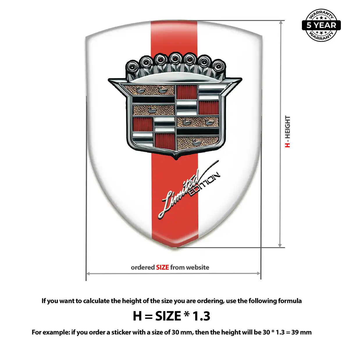 Cadillac Logo Sticker Vortex Series