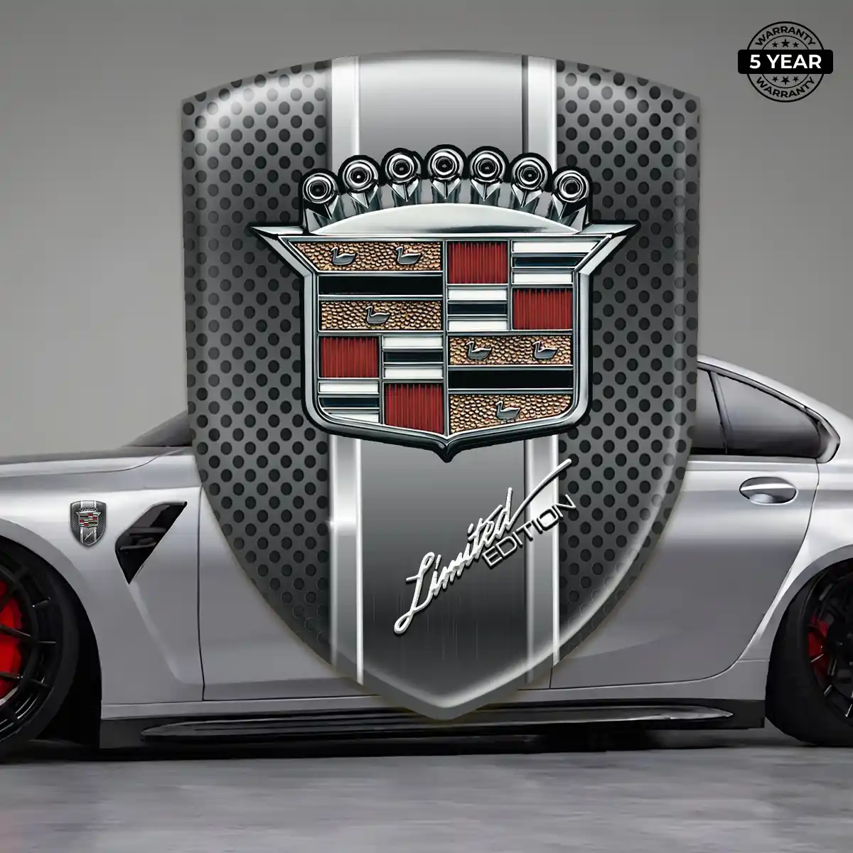 Cadillac Polyurethane Domed Sticker Branded Line