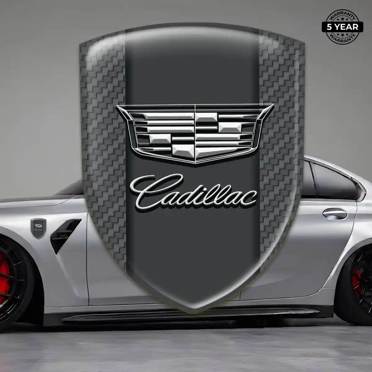 Cadillac Polyurethane Domed Sticker Resin Luxe