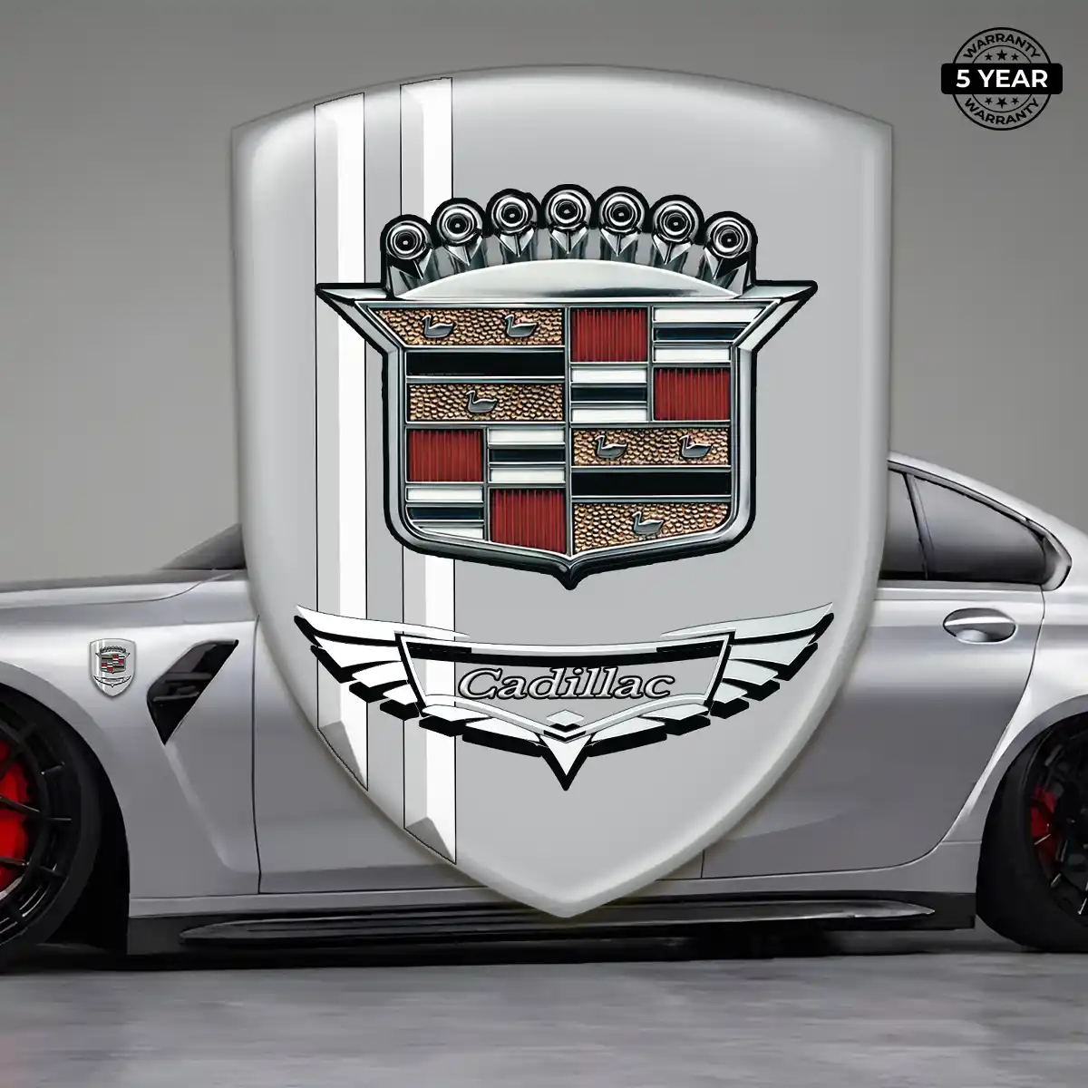 Cadillac Polyurethane Domed Sticker Sleek Style