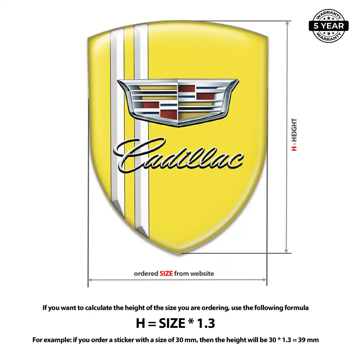 Cadillac Polyurethane Domed Sticker Superior Craft