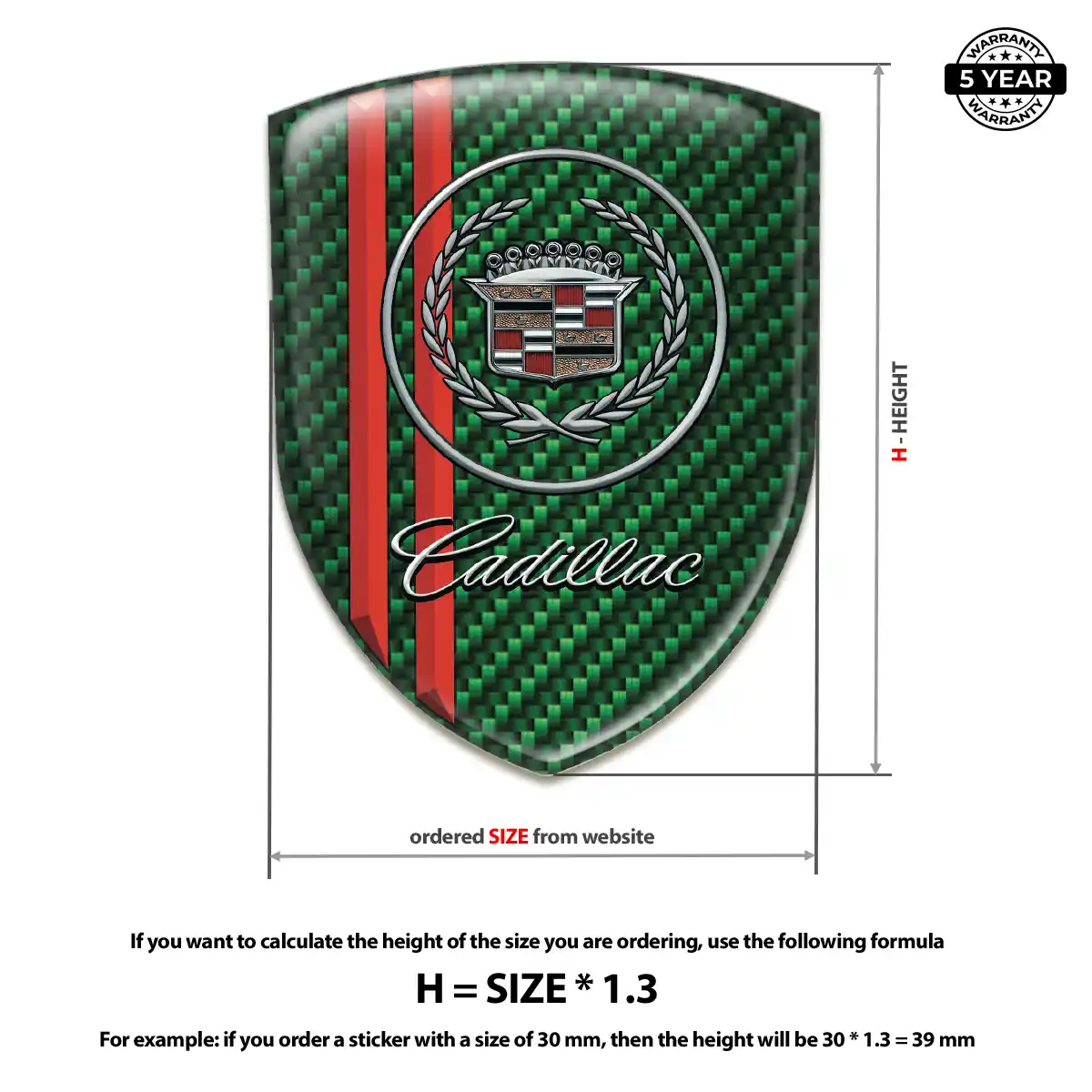 Cadillac Resin Badge Sticker Opulent Line