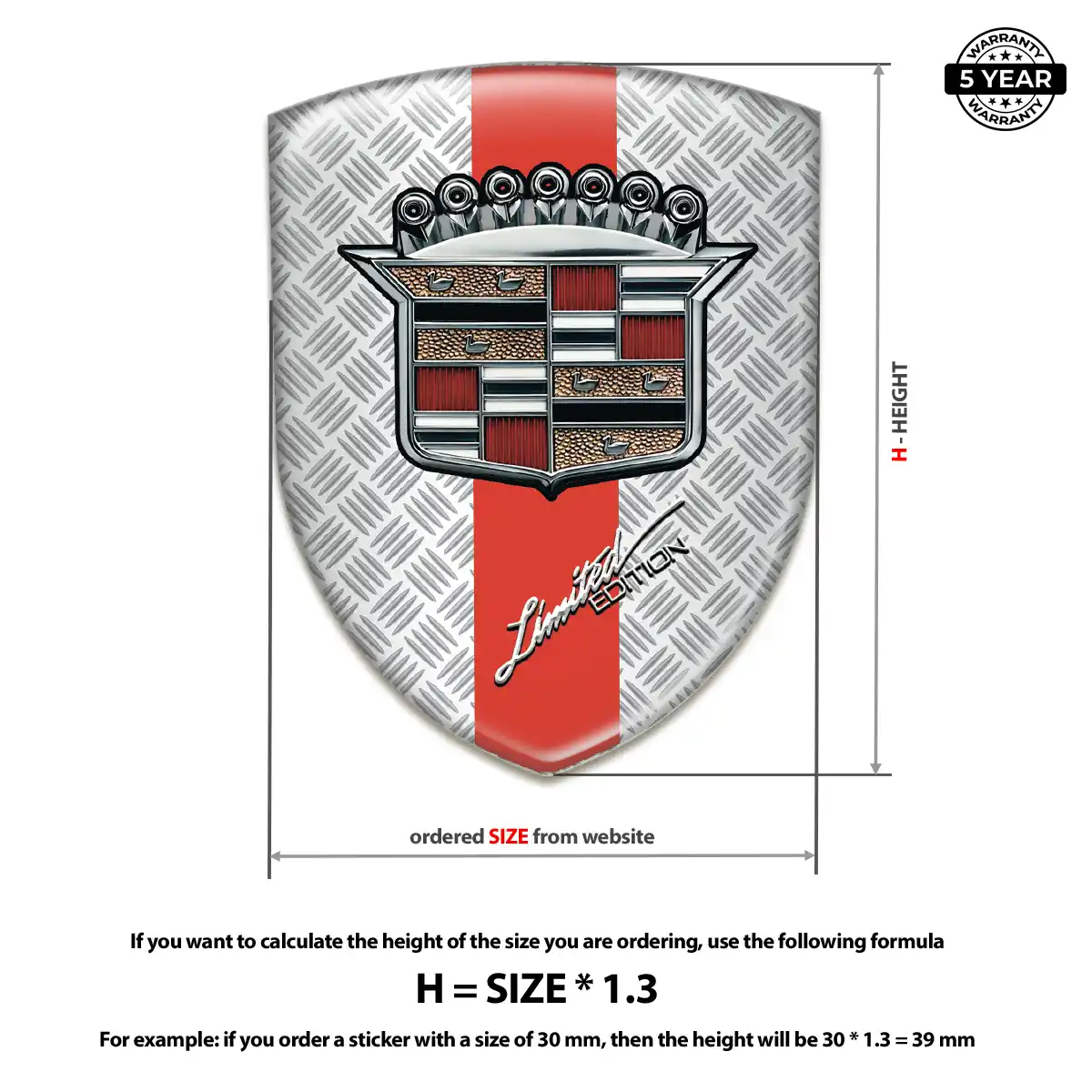 Cadillac Resin Badge Sticker Prime Quality