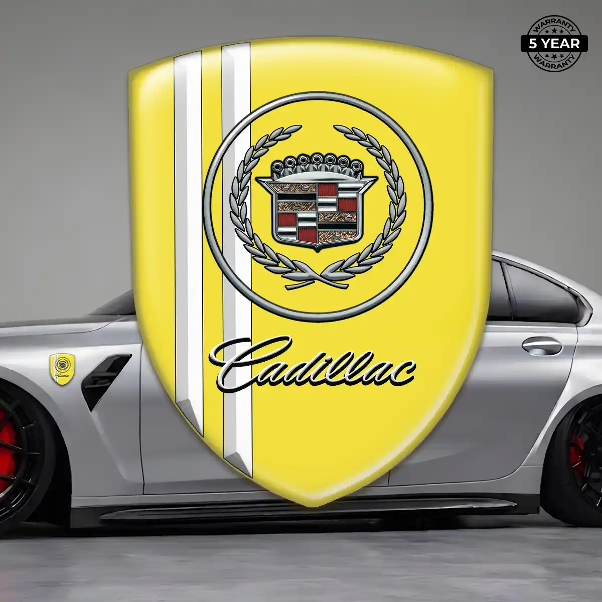 Cadillac Resin Badge Sticker Refined Design