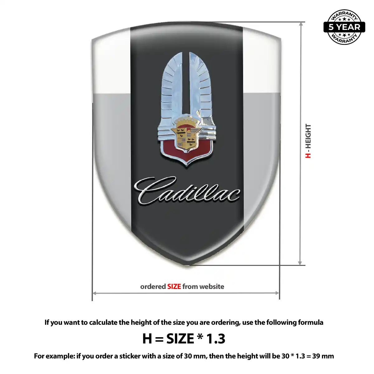 Cadillac Resin Badge Sticker Resin Luxe