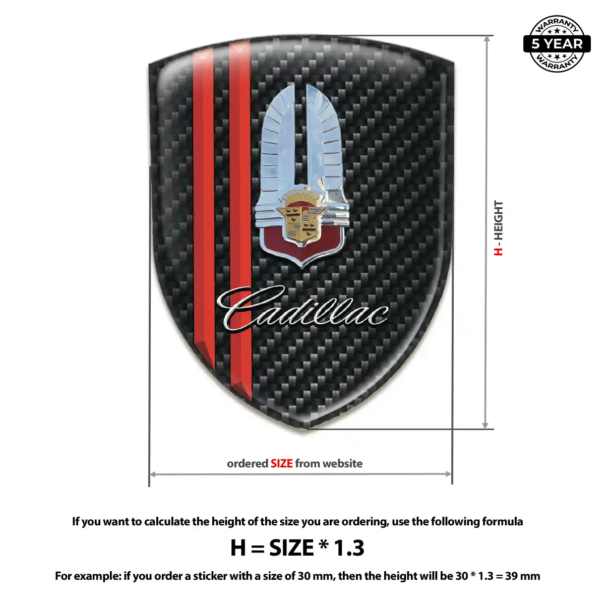 Cadillac Resin Badge Sticker Signature Edition