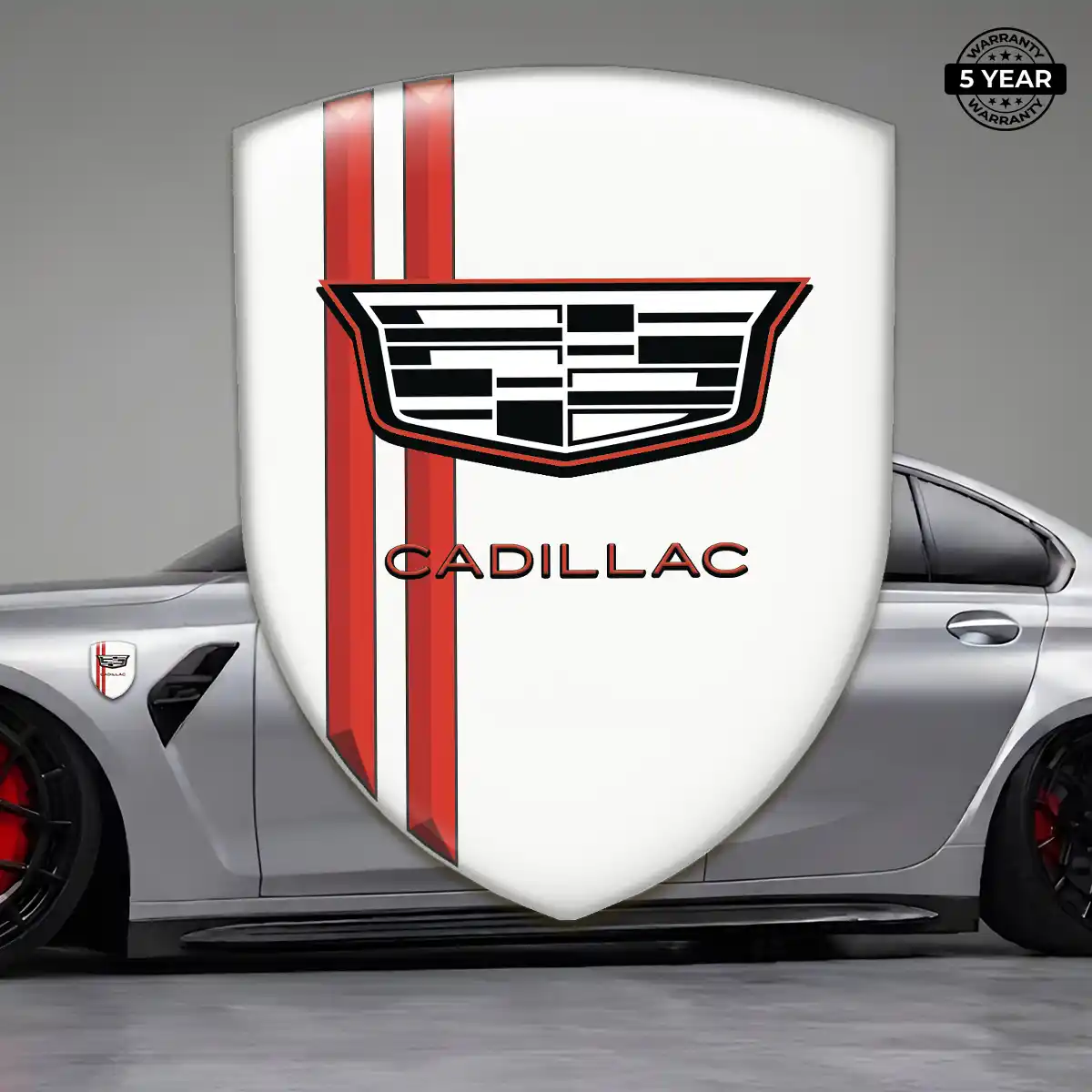Cadillac Resin Badge Sticker Sleek Style