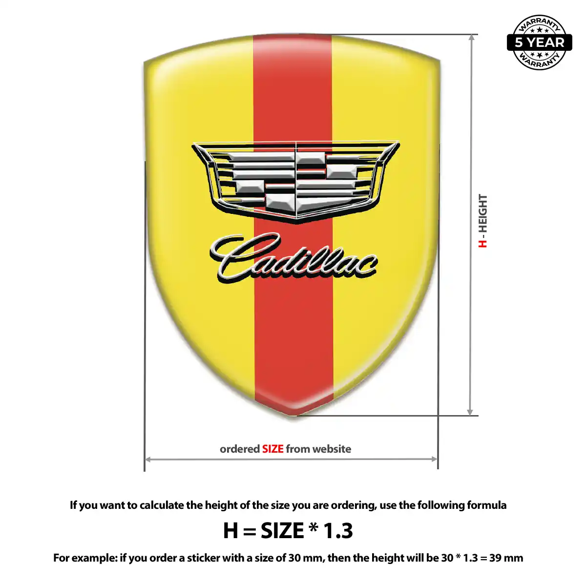 Cadillac Resin Badge Sticker Superior Craft