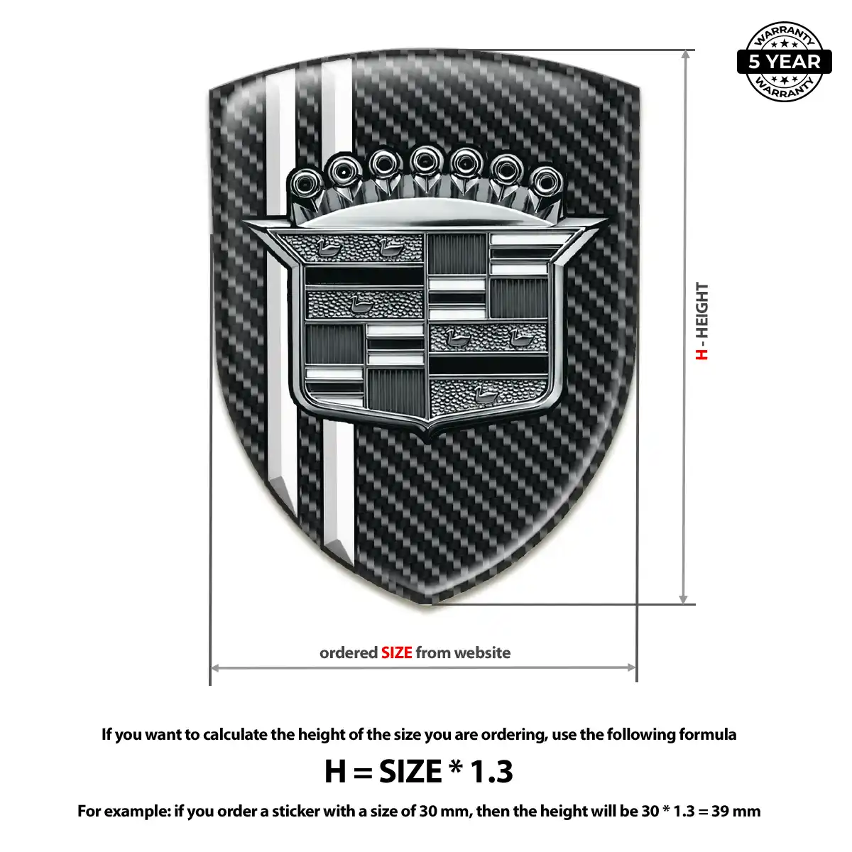 Cadillac Resin Domed Sticker Exclusive Series