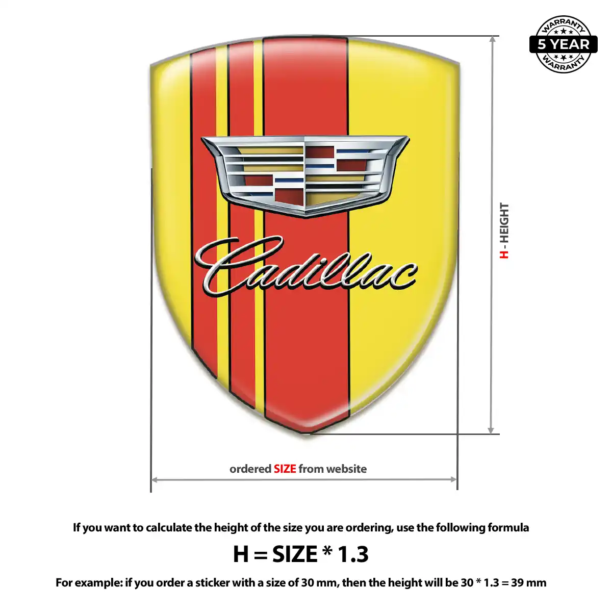 Cadillac Resin Domed Sticker Marked Edition