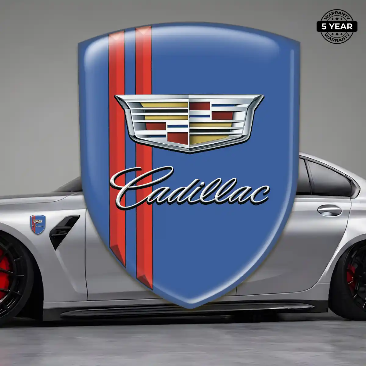 Cadillac Resin Domed Sticker Sleek Style