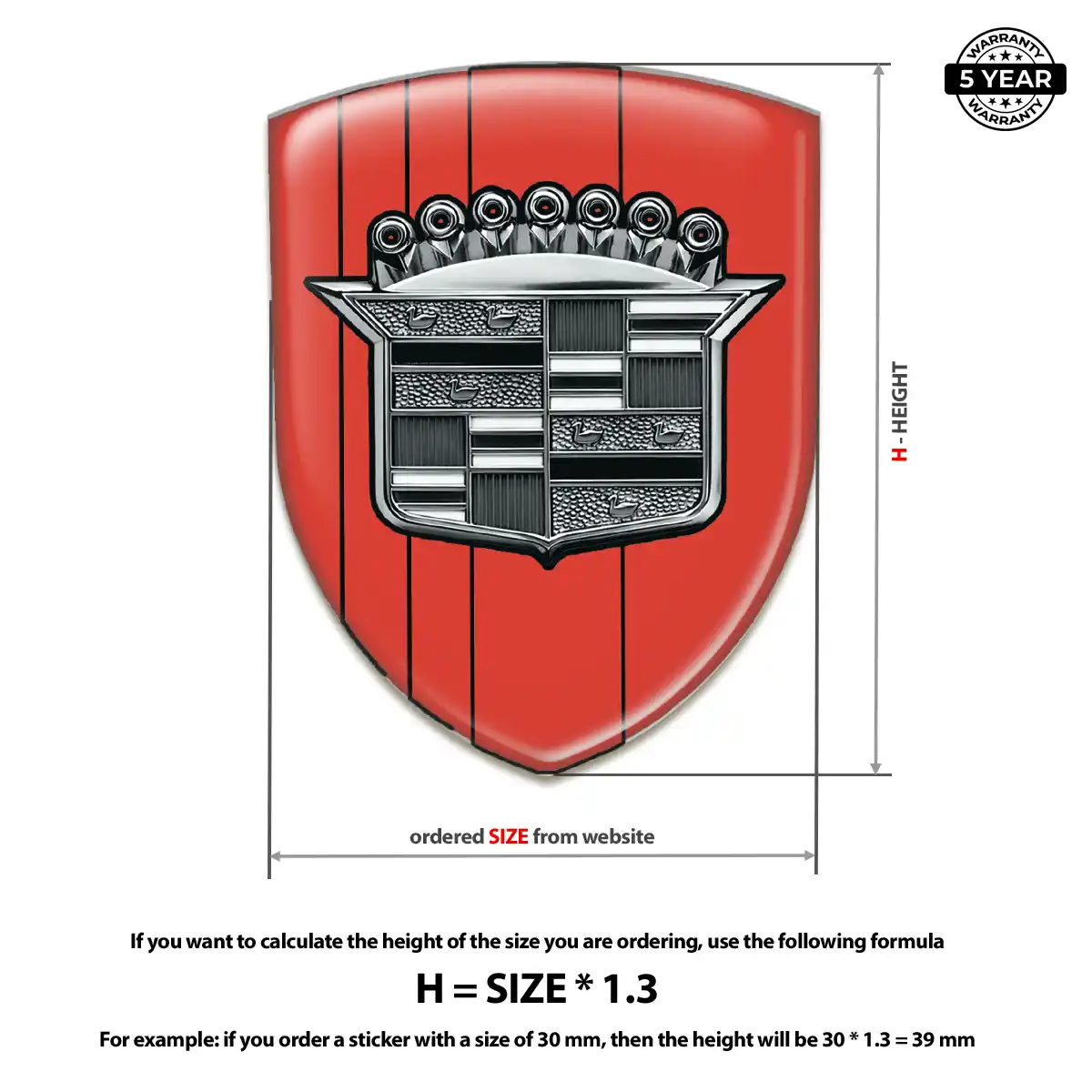 Cadillac Resin Domed Sticker Street Tuning