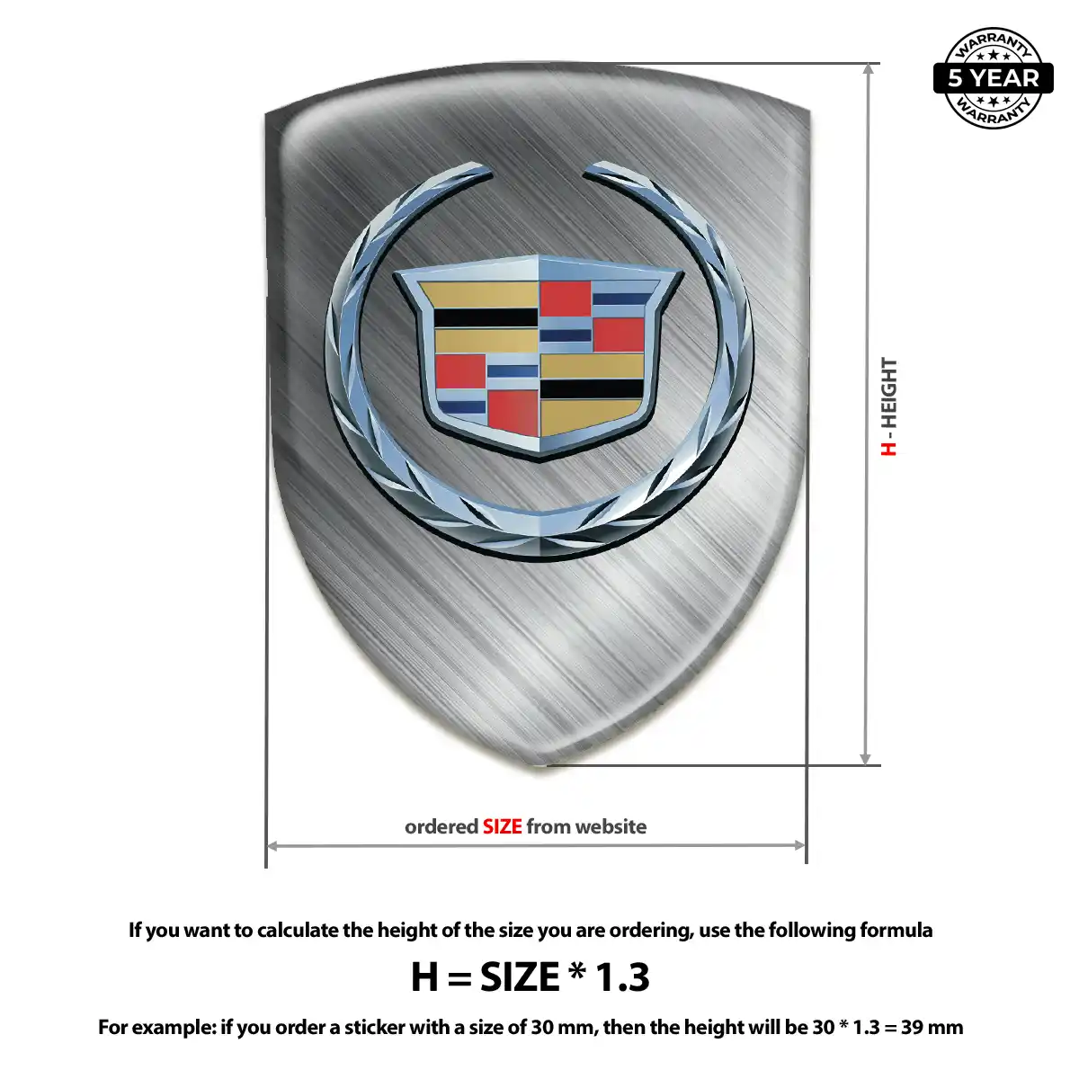 Cadillac Resin Domed Sticker Superior Craft