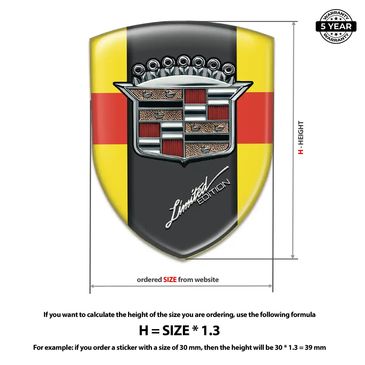Cadillac Resin Emblem Sticker Auto Tuning