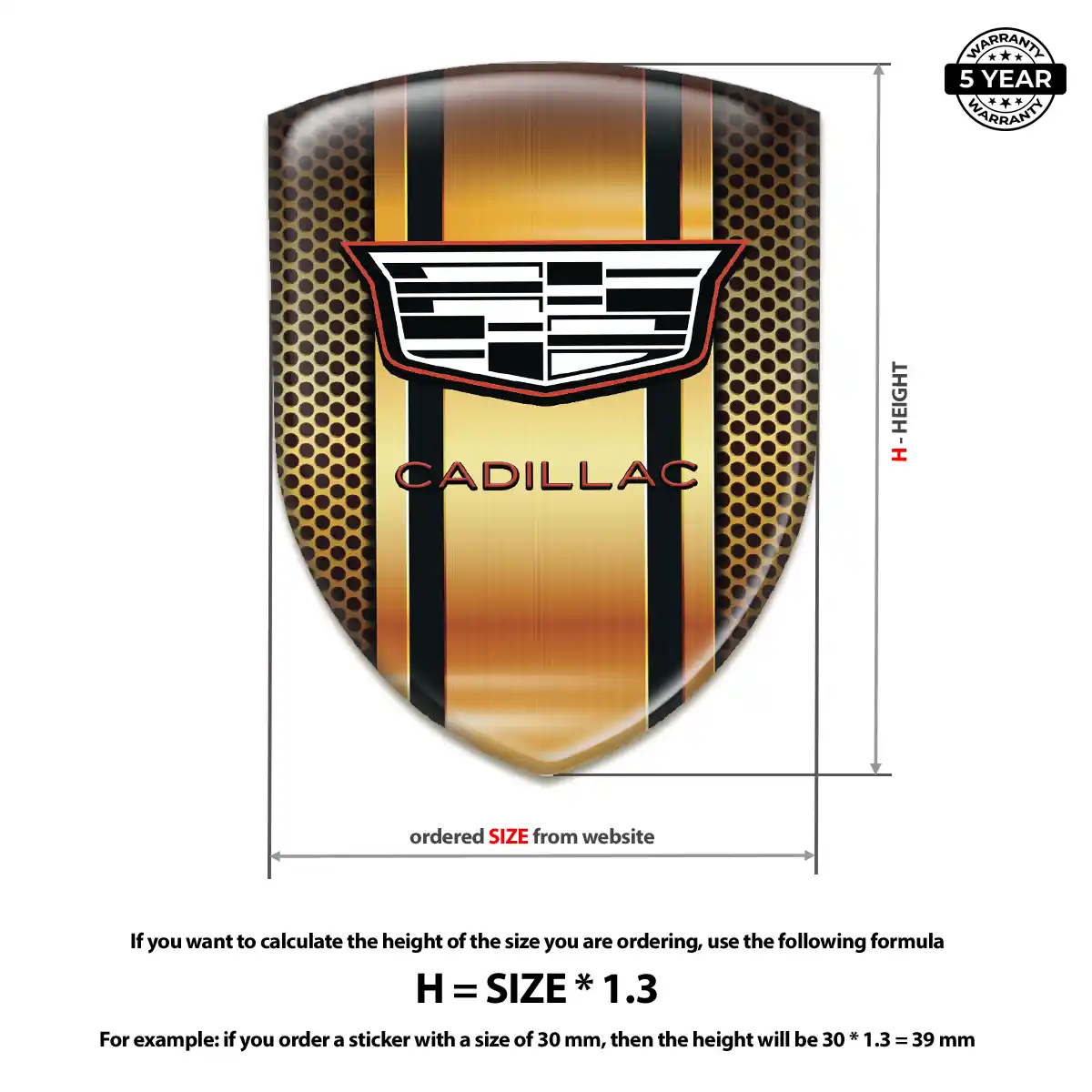 Cadillac Resin Emblem Sticker Exterior Luxe