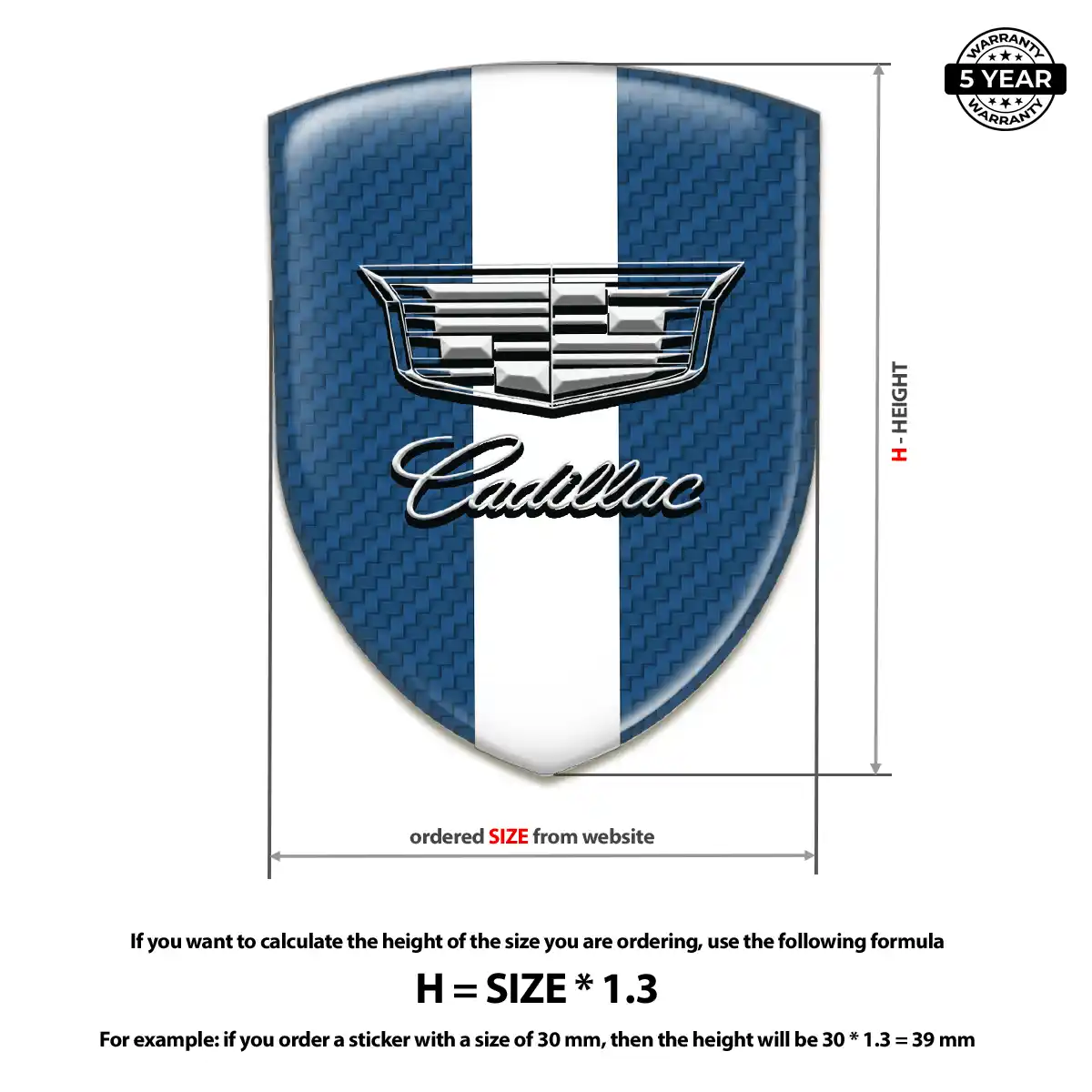 Cadillac Resin Emblem Sticker Interior Elegance