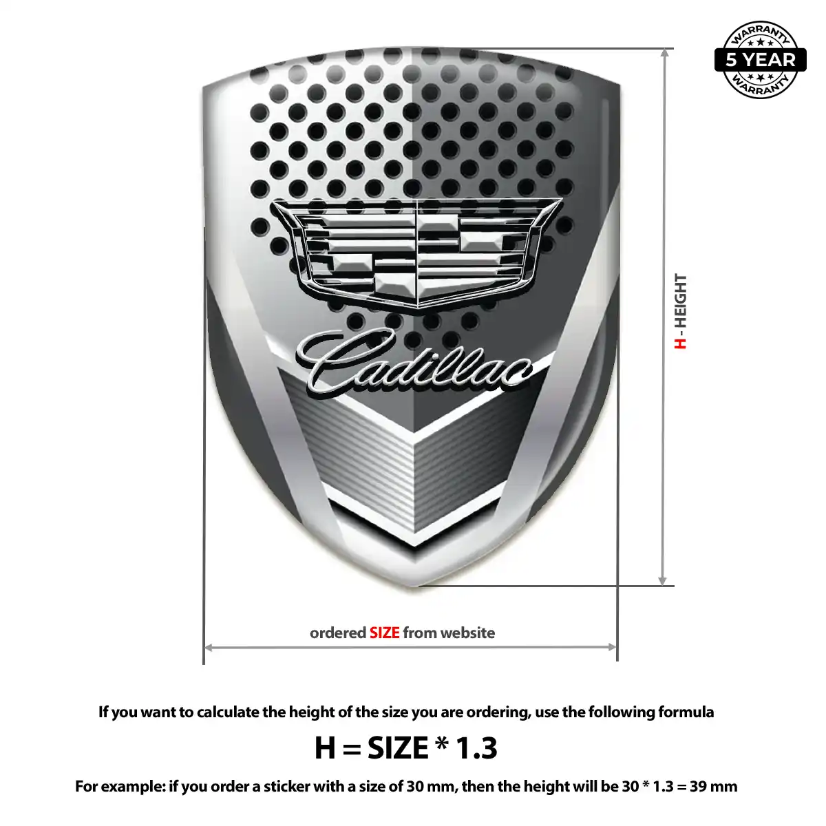Cadillac Resin Emblem Sticker Interior Luxe
