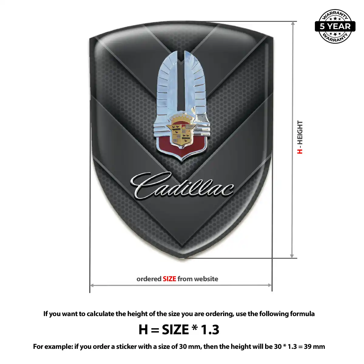 Cadillac Resin Emblem Sticker Outer Style