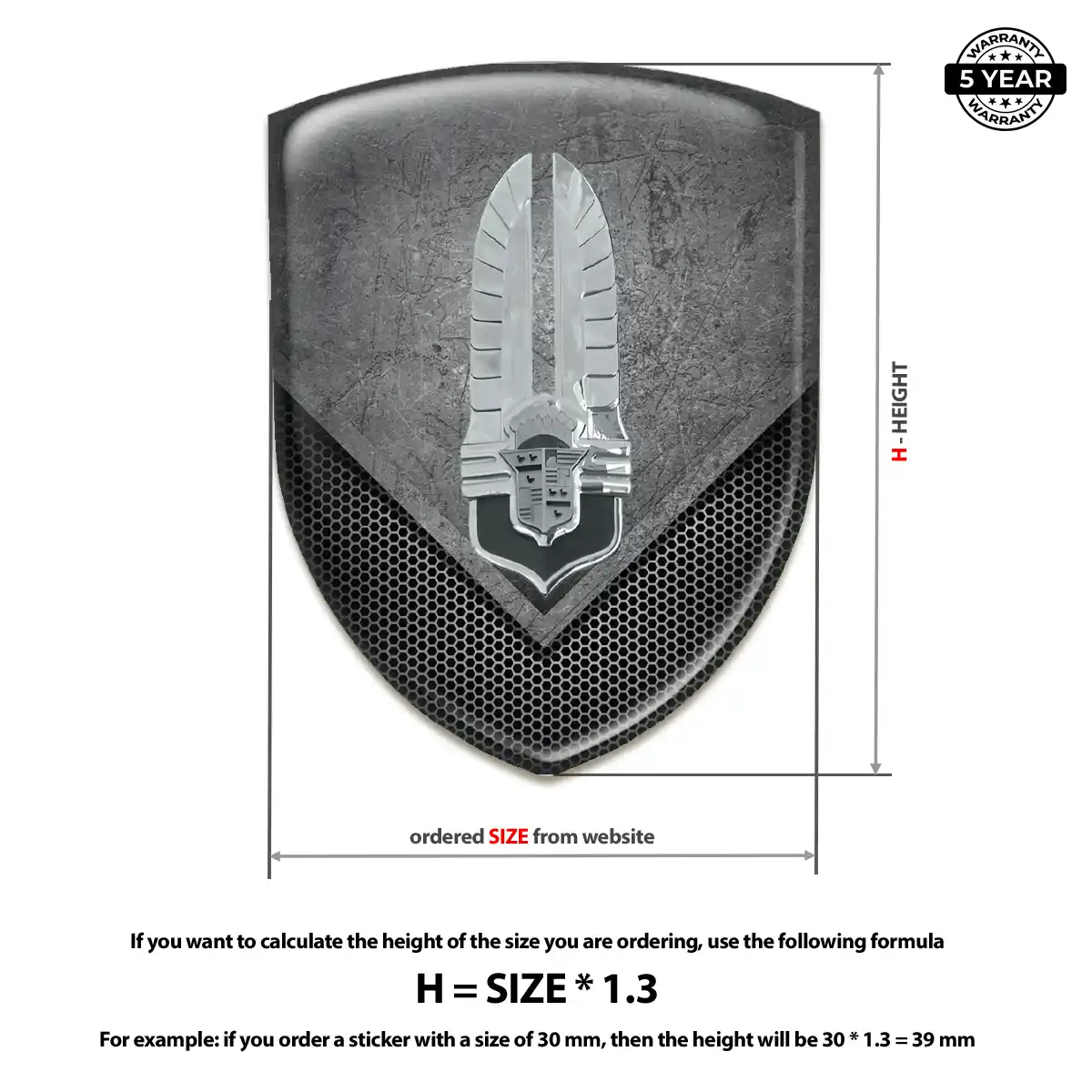 Cadillac Resin Emblem Sticker Premium Dome